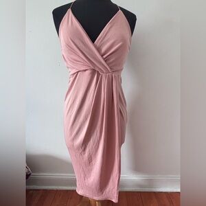Boohoo Blush Pink Midi Dress